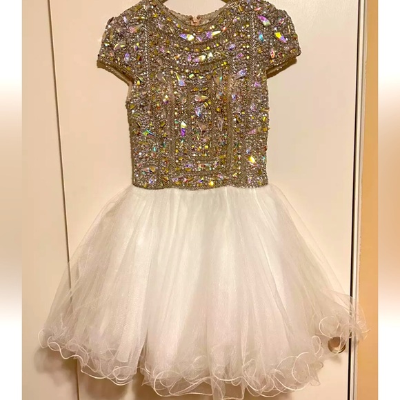 TERANI COUTURE SHORT BEADED JEWELS EMBELLISHED COCKTAIL DRESS Formal WeddingProm - Picture 2 of 16